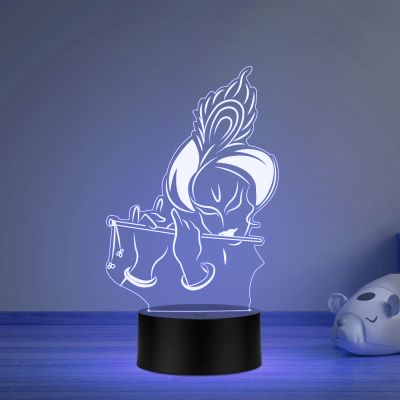 Lord Krishna Led Night Lamp Multicolored Light for Temple Decor Lamp